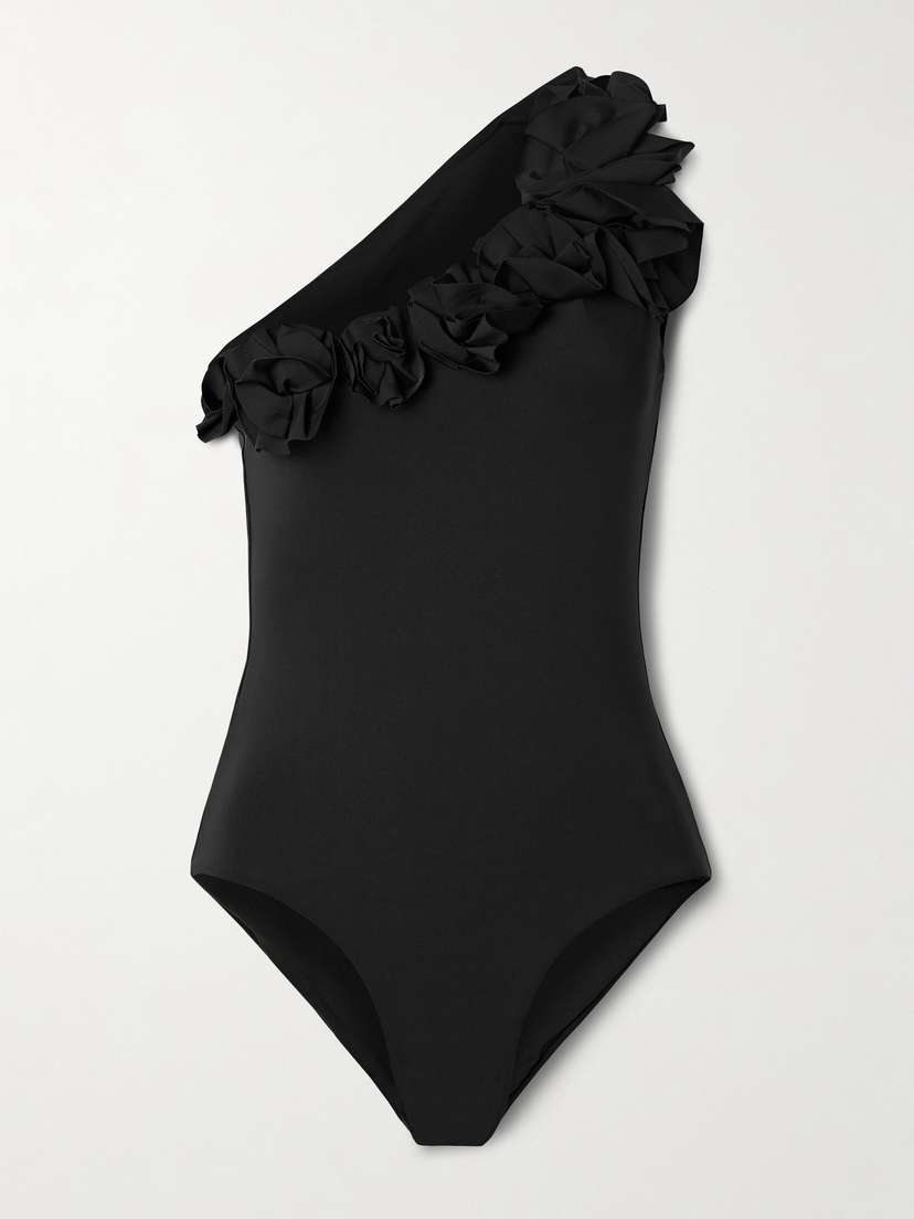 Maygel Coronel Arrebol One-shoulder Appliquéd Swimsuit