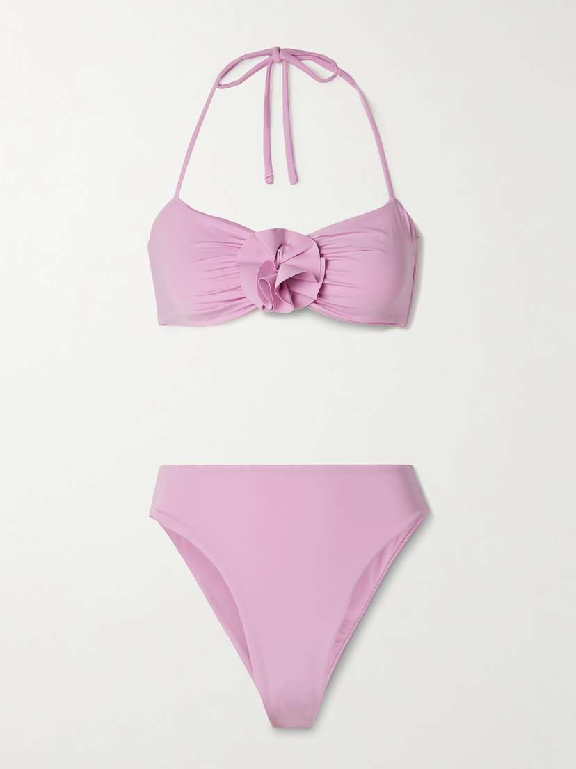 Maygel Coronel Alborozo Appliquéd Halterneck Bikini