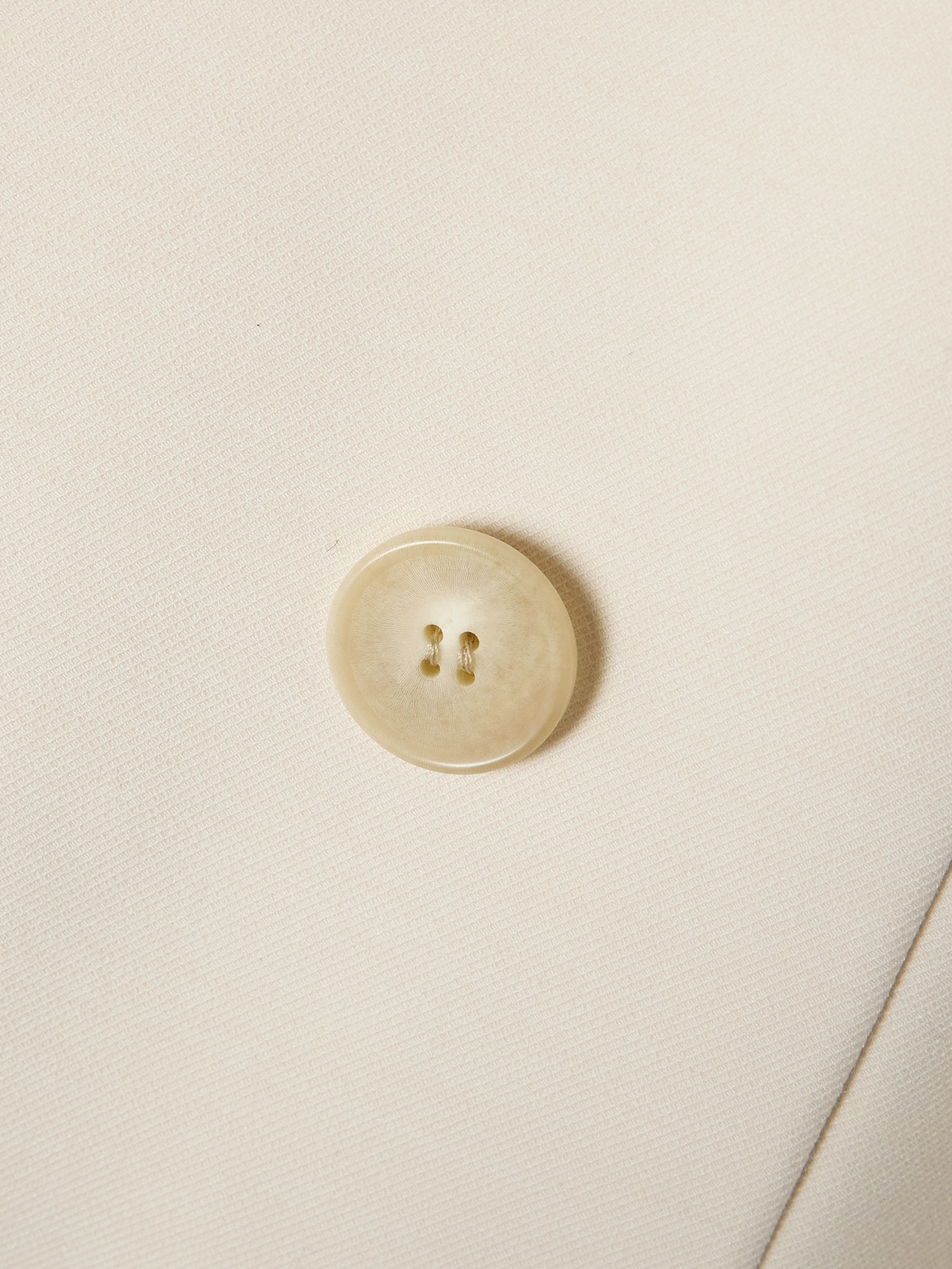 Carven Double-breasted Satin-trimmed Crepe Coat In Off-white