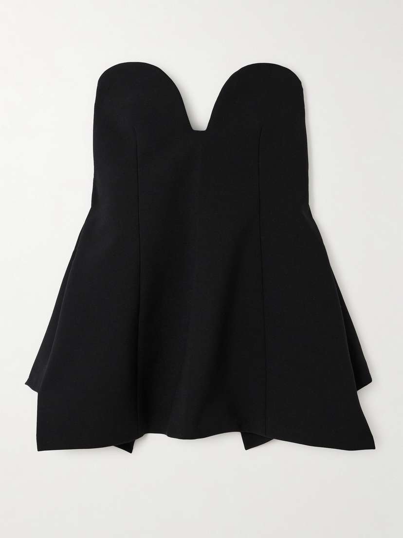 CARVEN Asymmetric Crepe Bustier Top