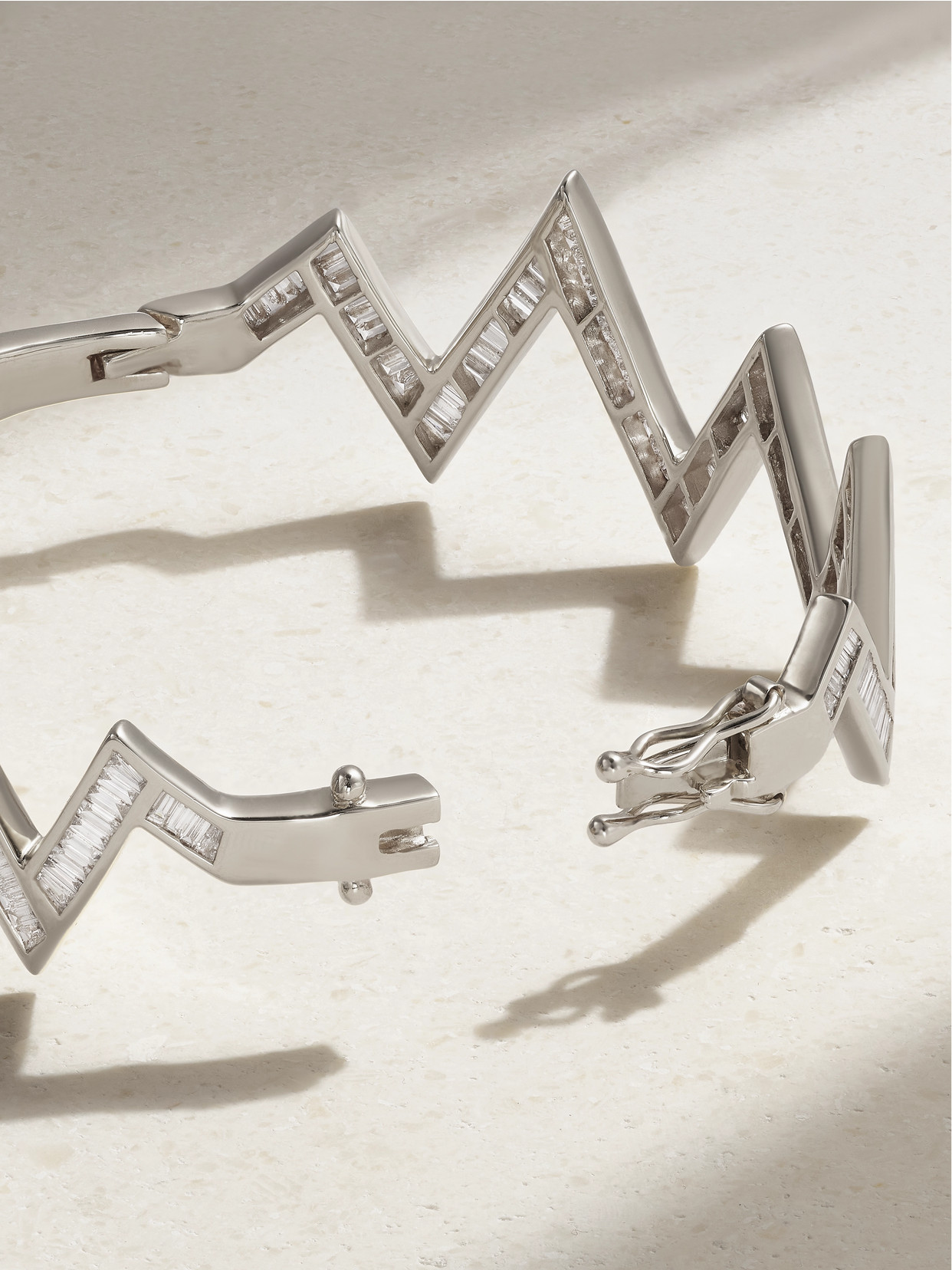 Shop Kolours Jewelry Zig Zag 14-karat White Gold Diamond Bracelet