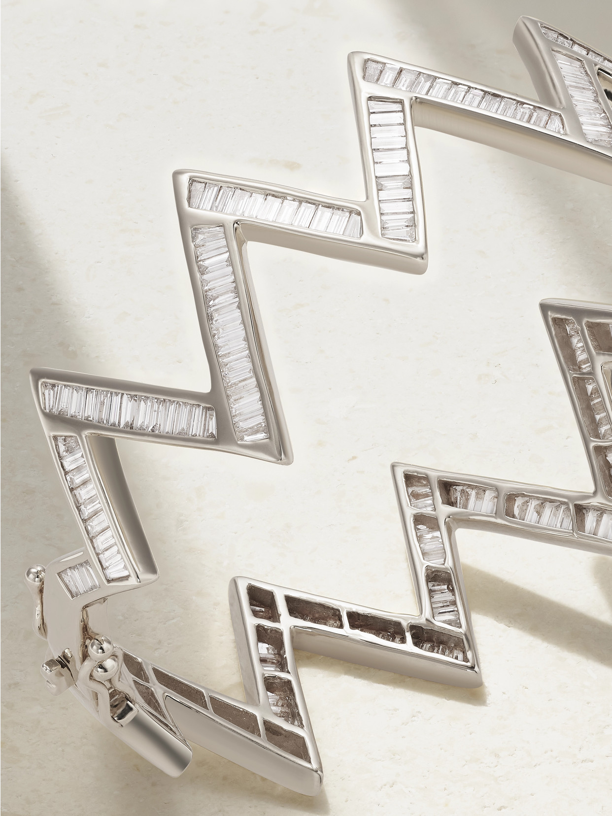 Shop Kolours Jewelry Zig Zag 14-karat White Gold Diamond Bracelet