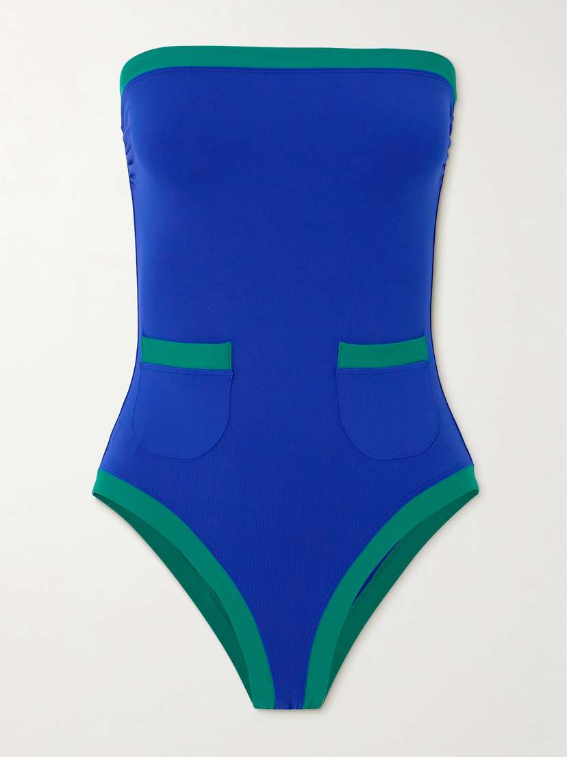 Eres Poncho Noche Two-tone Bandeau Swimsuit