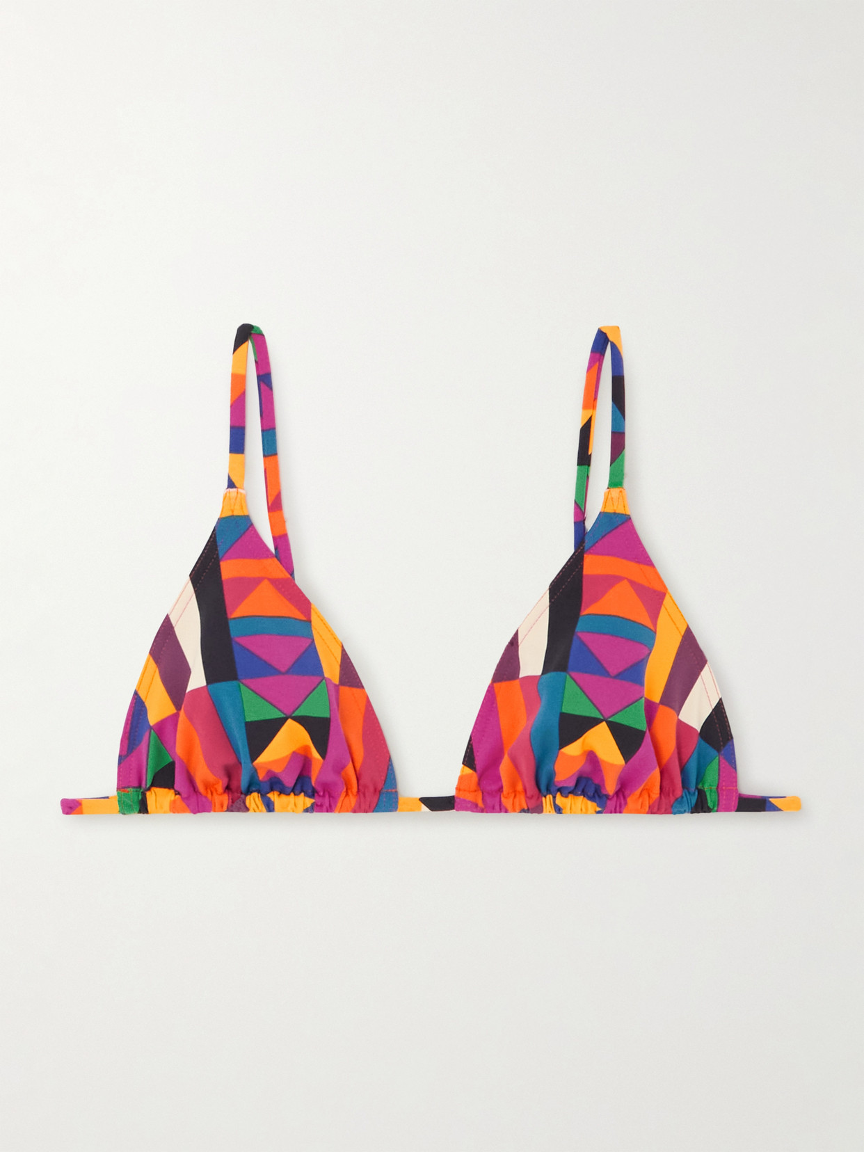 Eres Space Printed Triangle Bikini Top In Red