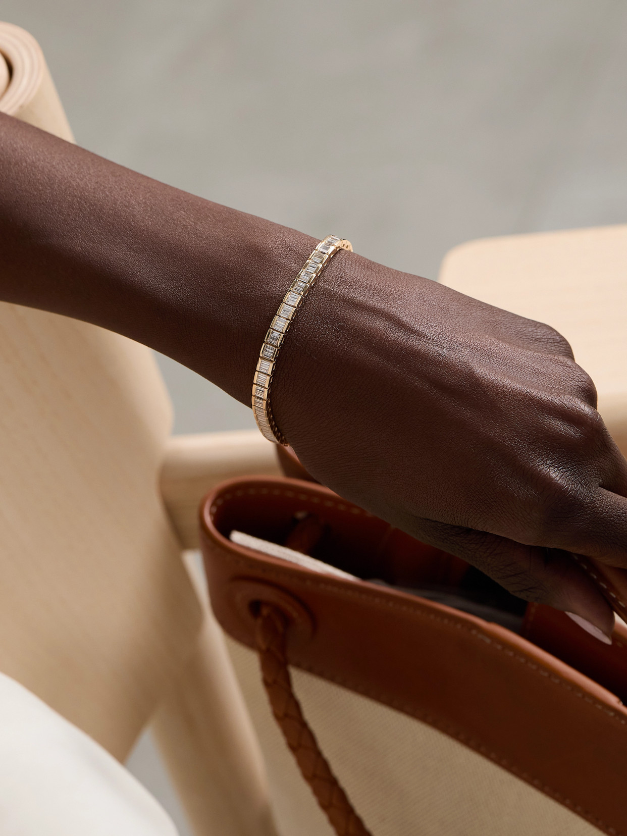 Kolours Jewelry 14-karat White Gold Diamond Bracelet In Gold