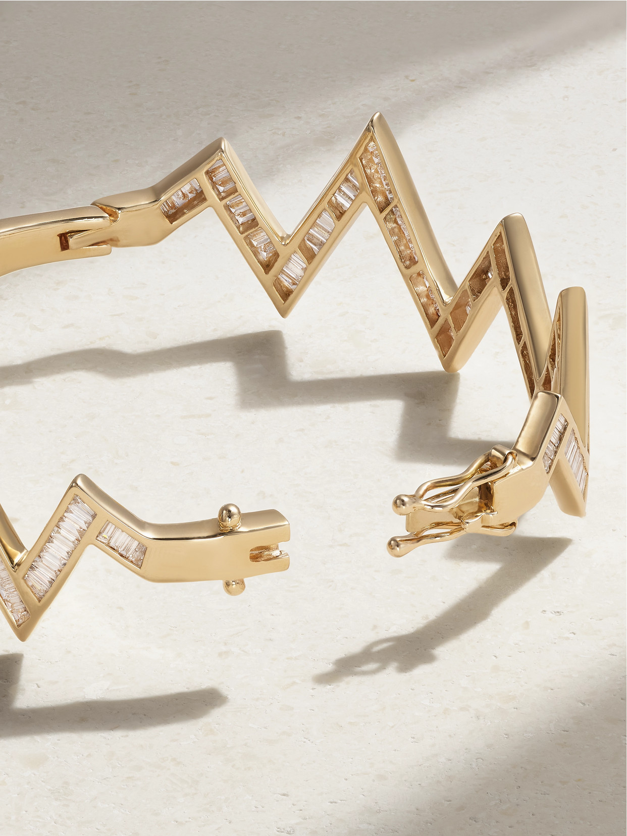Shop Kolours Jewelry Zig Zag 14-karat Gold Diamond Bracelet
