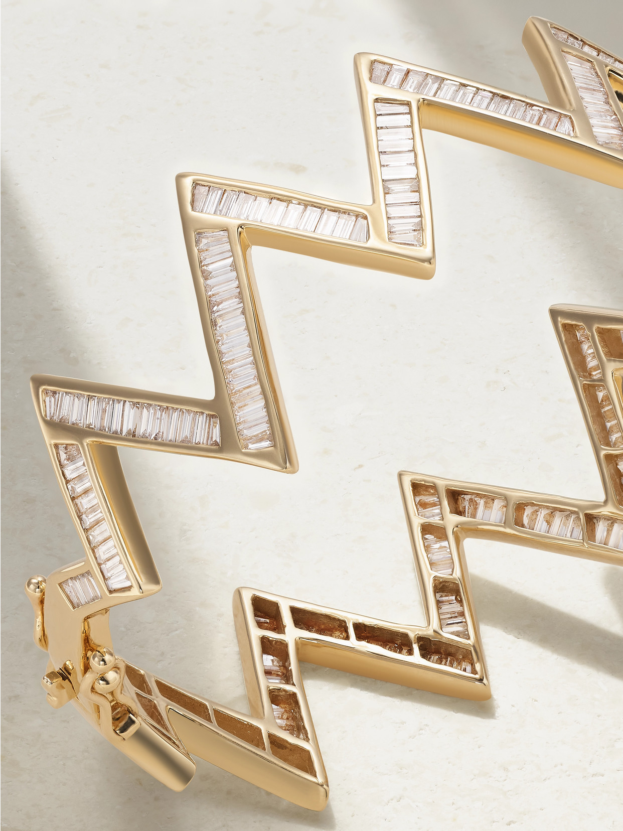 Shop Kolours Jewelry Zig Zag 14-karat Gold Diamond Bracelet