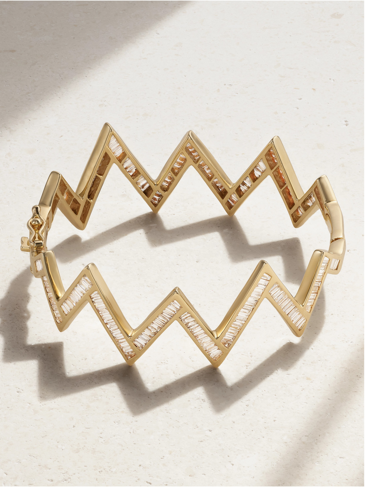 Kolours Jewelry Zig Zag 14-karat Gold Diamond Bracelet