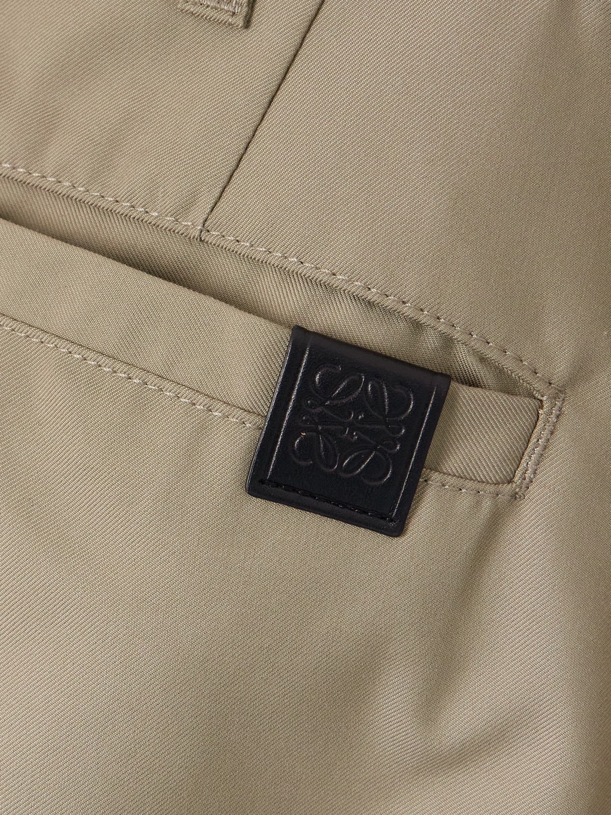 Loewe Cotton-blend Twill Straight-leg Cargo Pants In Green