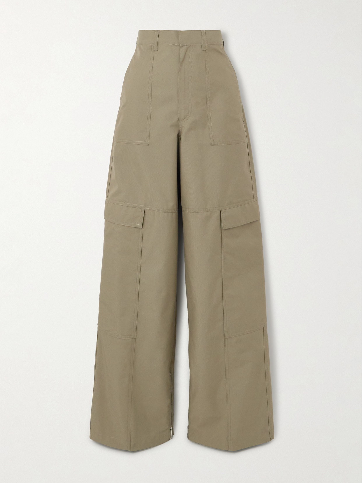 Loewe Cotton-blend Twill Straight-leg Cargo Trousers In Green