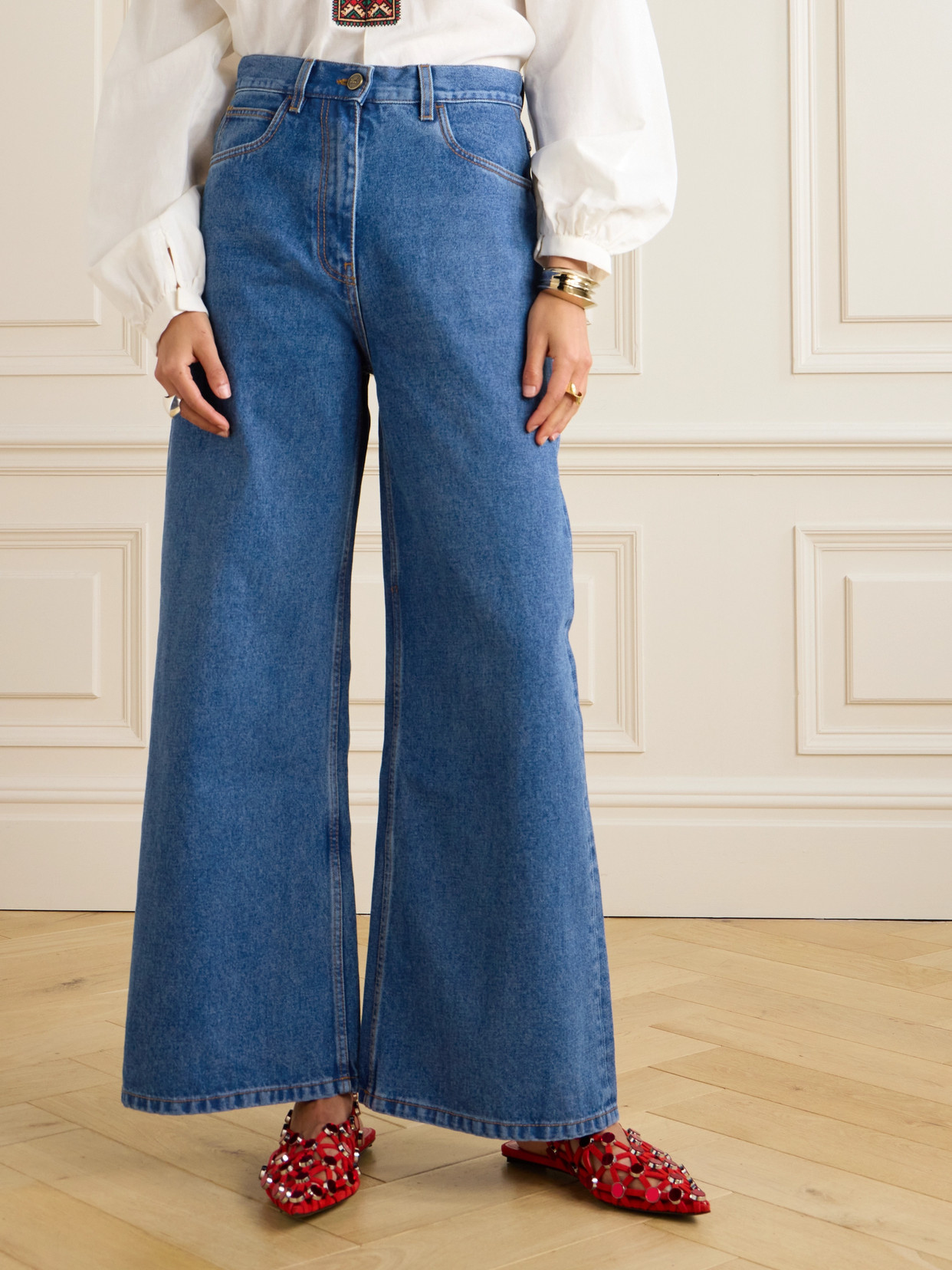 ETRO HIGH-RISE WIDE-LEG DENIM JEANS
