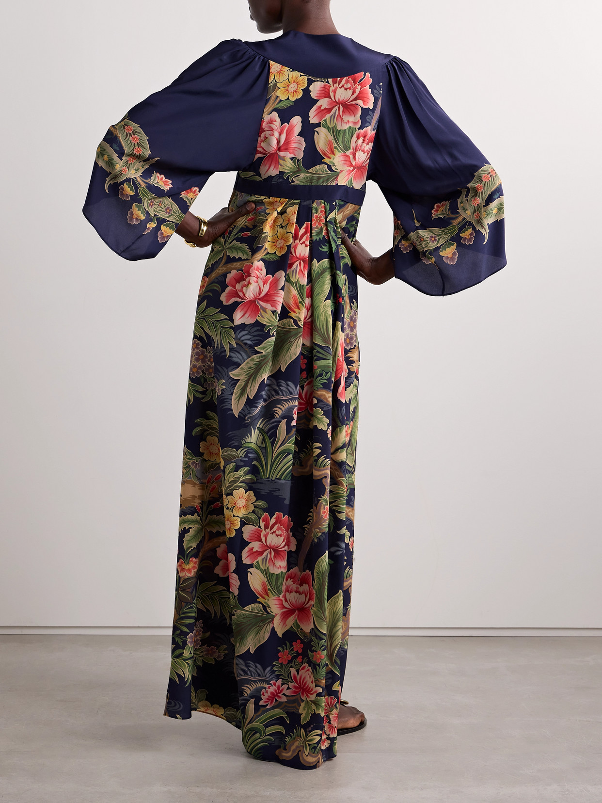 Etro Printed Silk-crepe Maxi Dress In Multi
