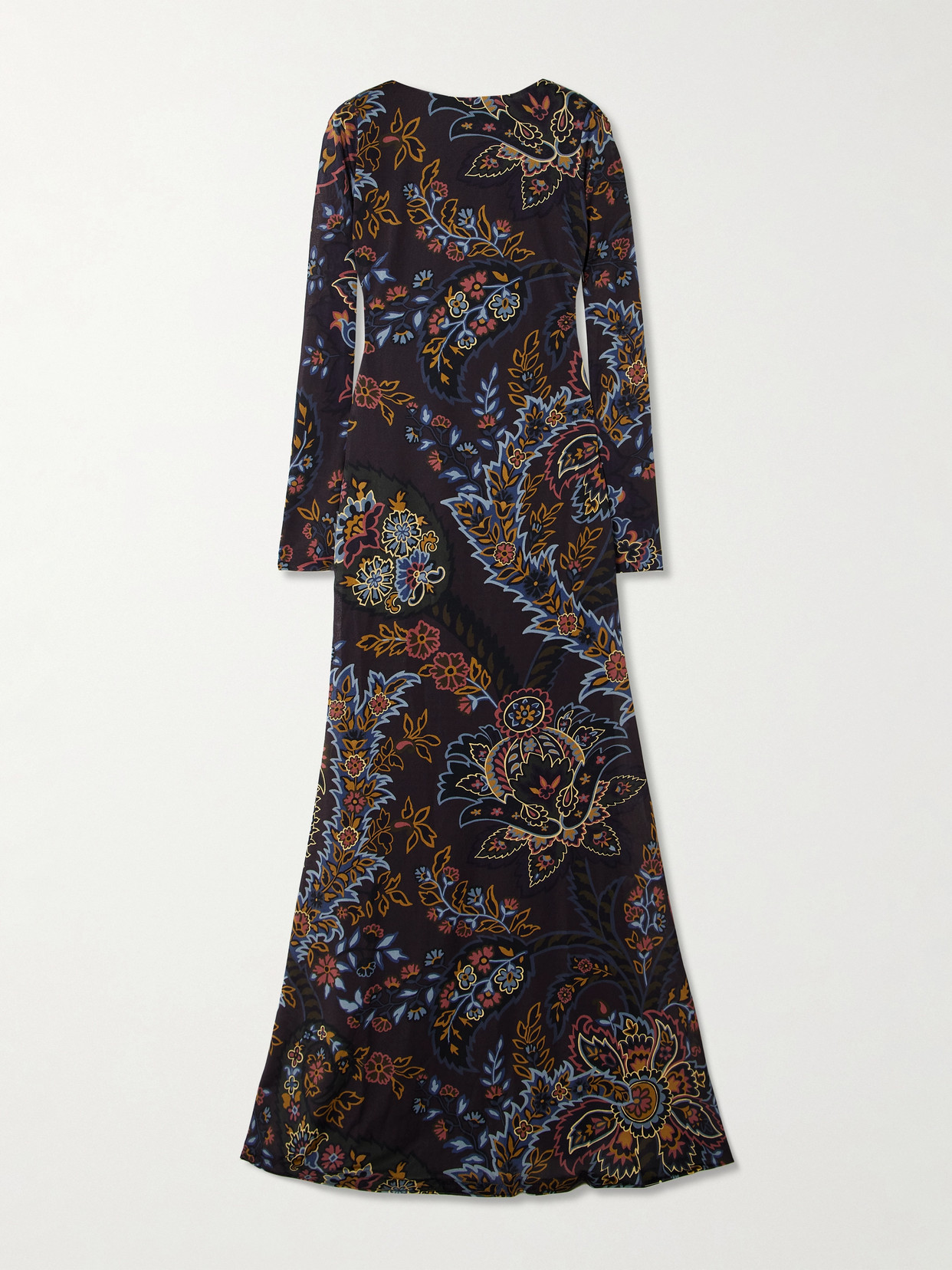 Etro - Open-back Printed Jersey Maxi Dress - Black