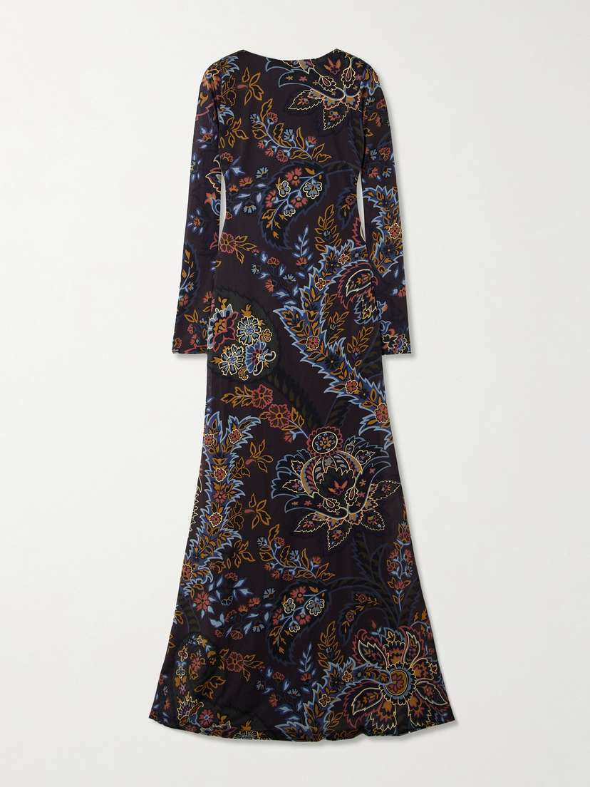 Etro Open-back Printed Jersey Maxi Dress