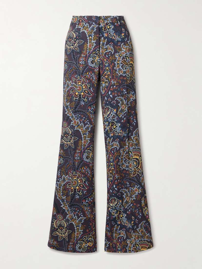 Etro Paisley-print Crepe Flared Pants