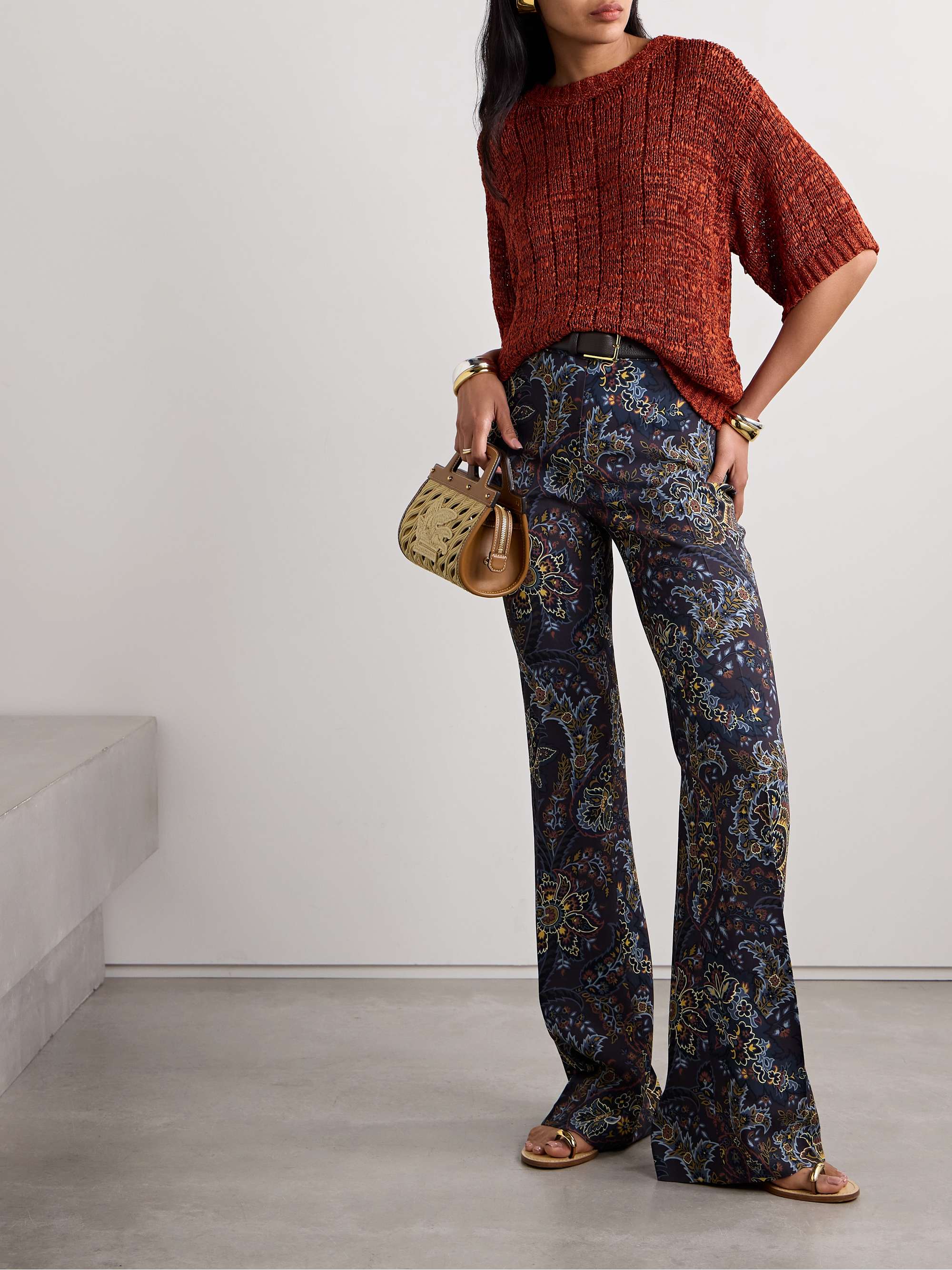 Paisley flared pants hotsell