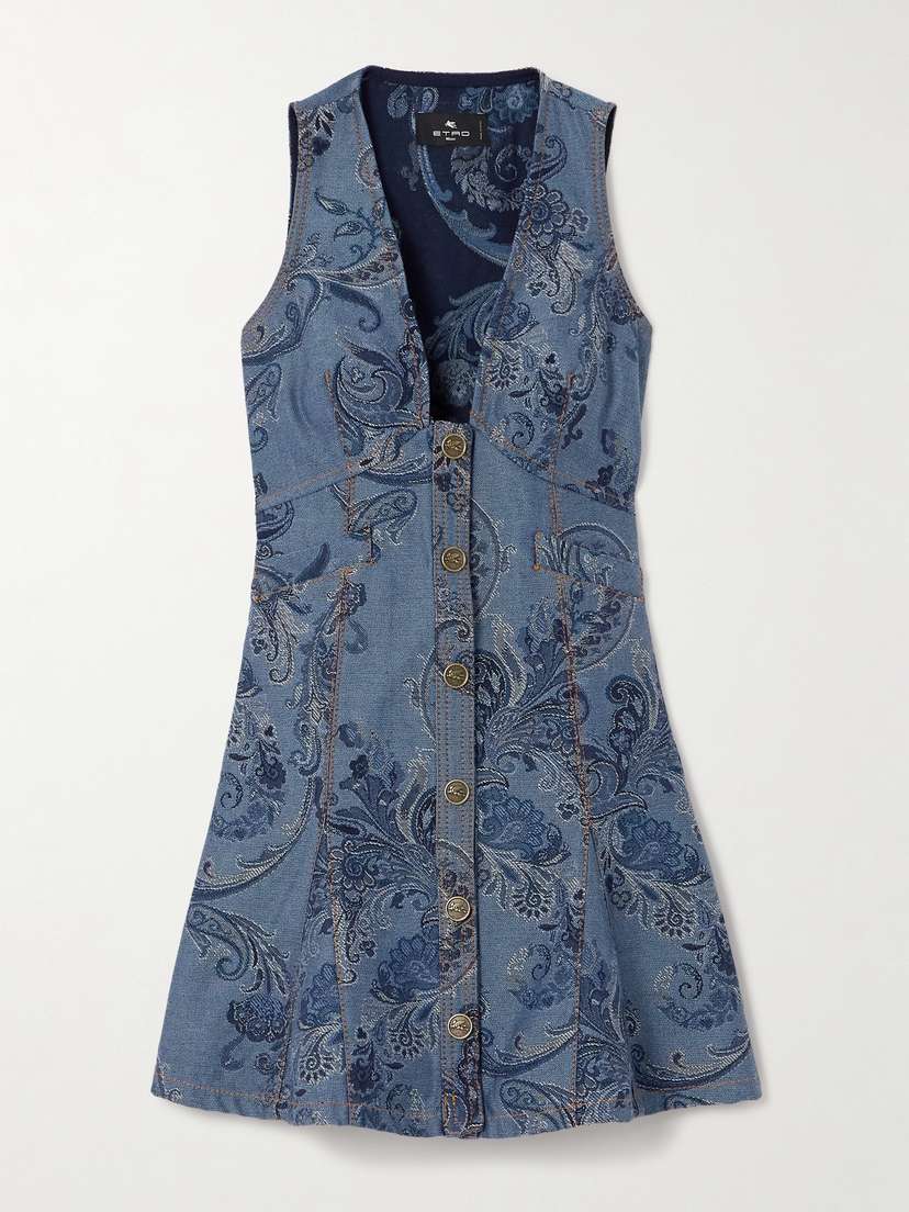 Etro Denim-jacquard Mini Dress