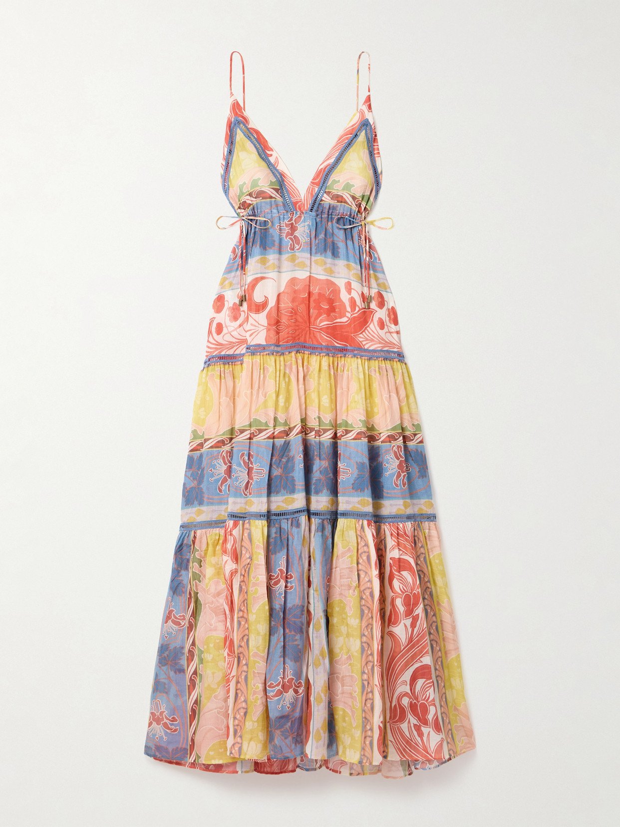 Etro - Tiered Crochet-trimmed Printed Cotton And Silk-blend Voile Maxi Dress - Multi