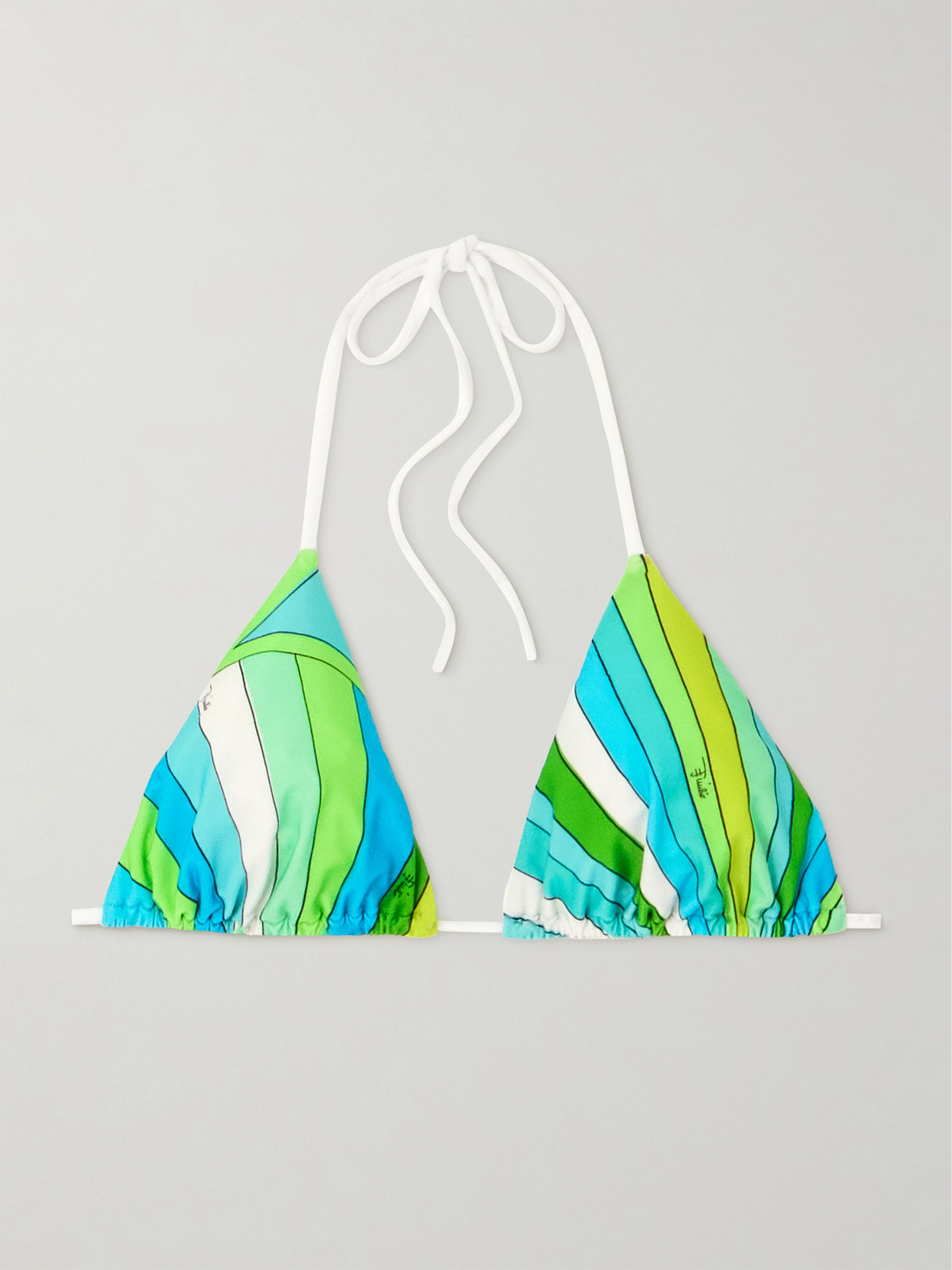 Pucci Printed Bikini Top In Blue