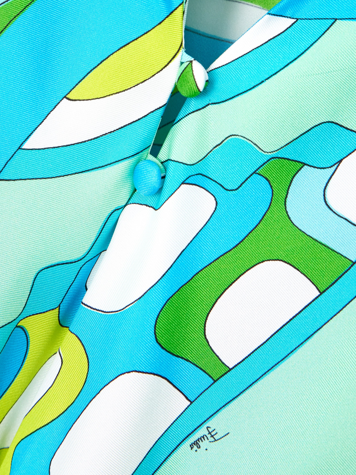 Pucci Printed Silk-twill Kaftan In Blue