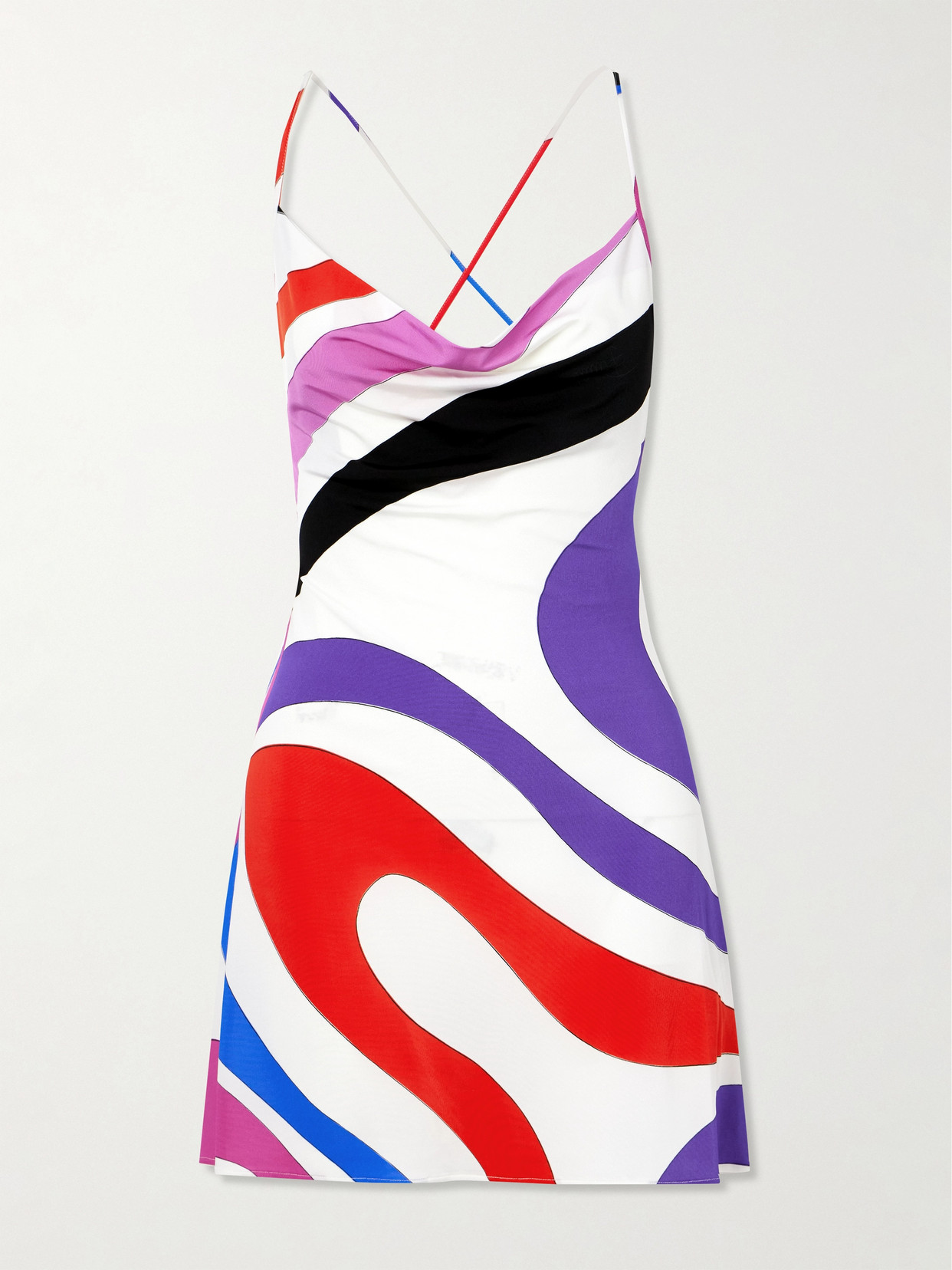 Pucci Printed Satin-jersey Mini Dress In White