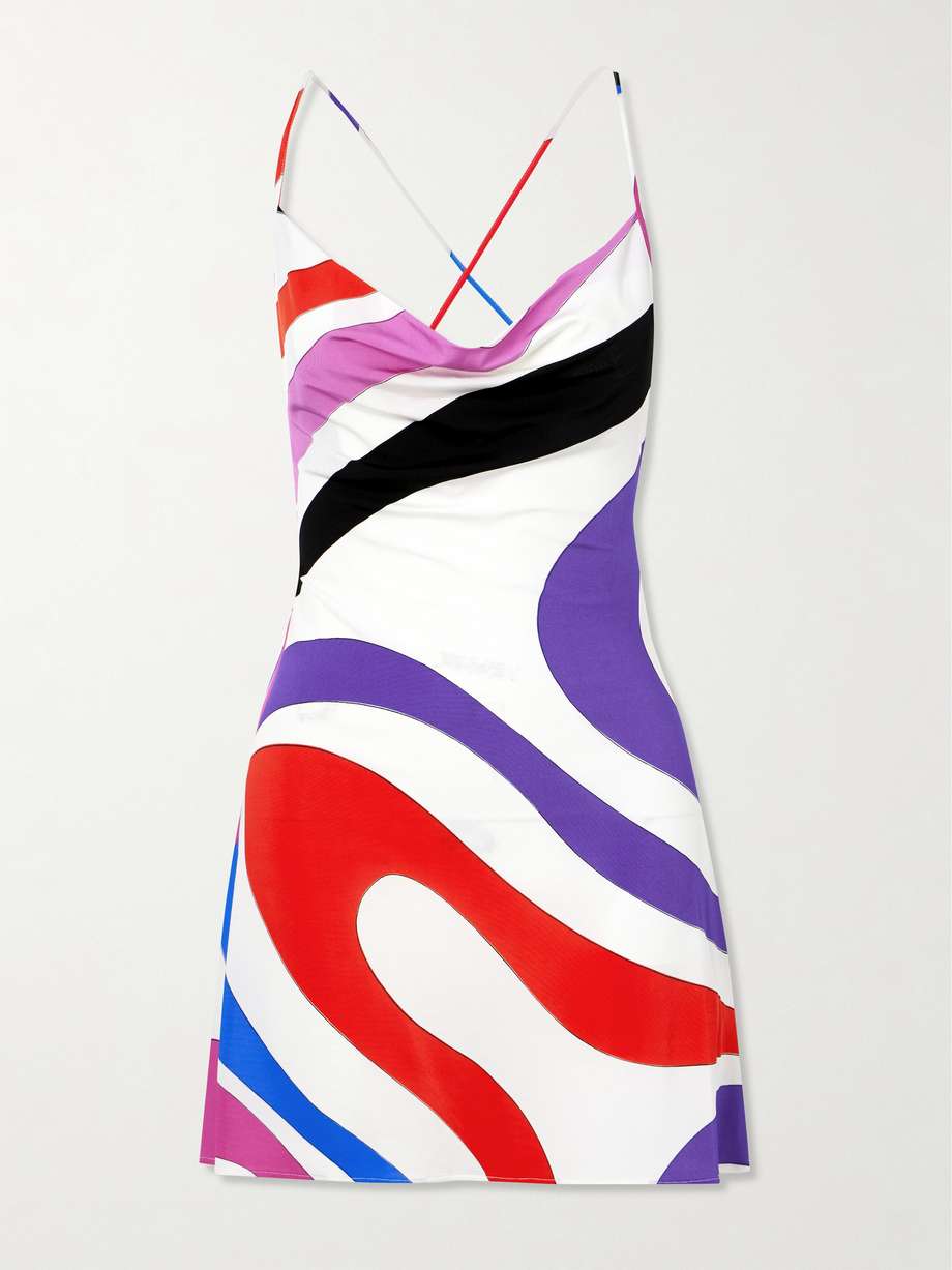 printed satin-jersey mini dress