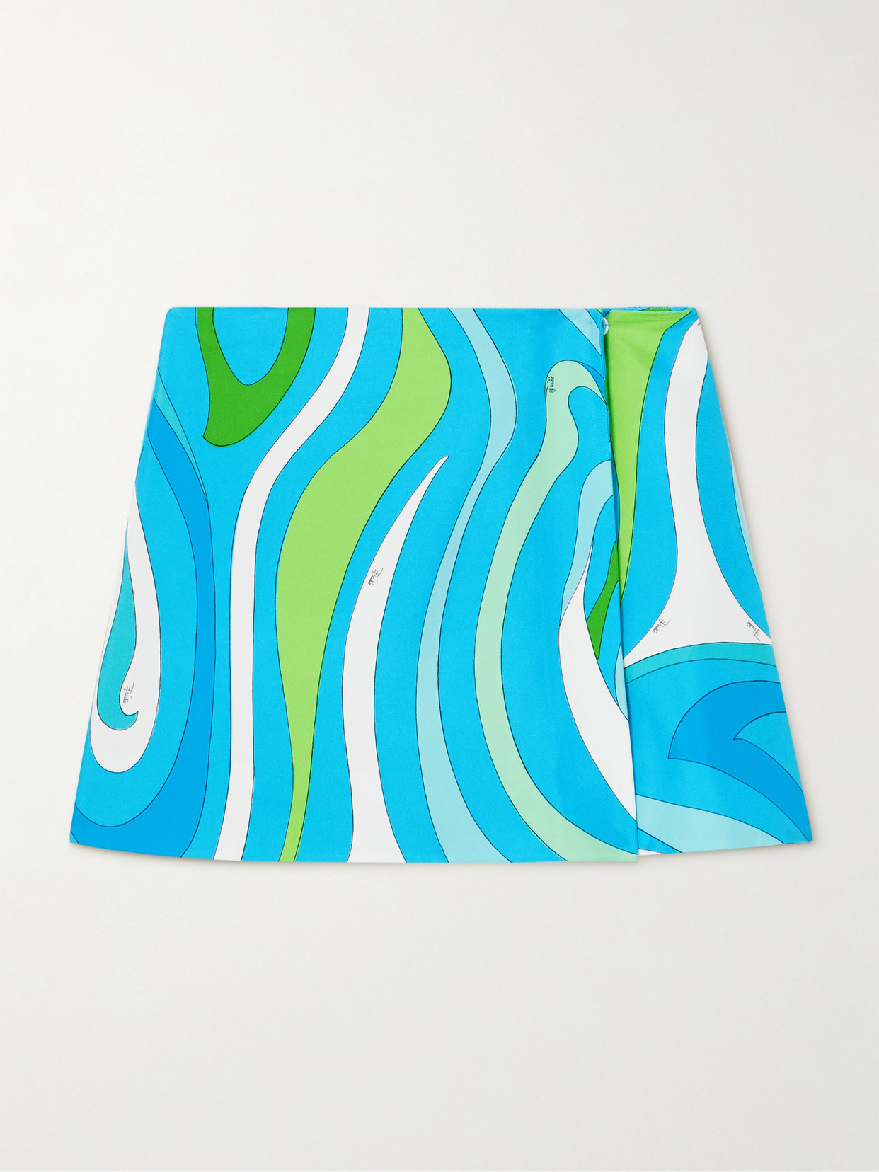 PUCCI - Printed Silk-twill Mini Skirt - Blue