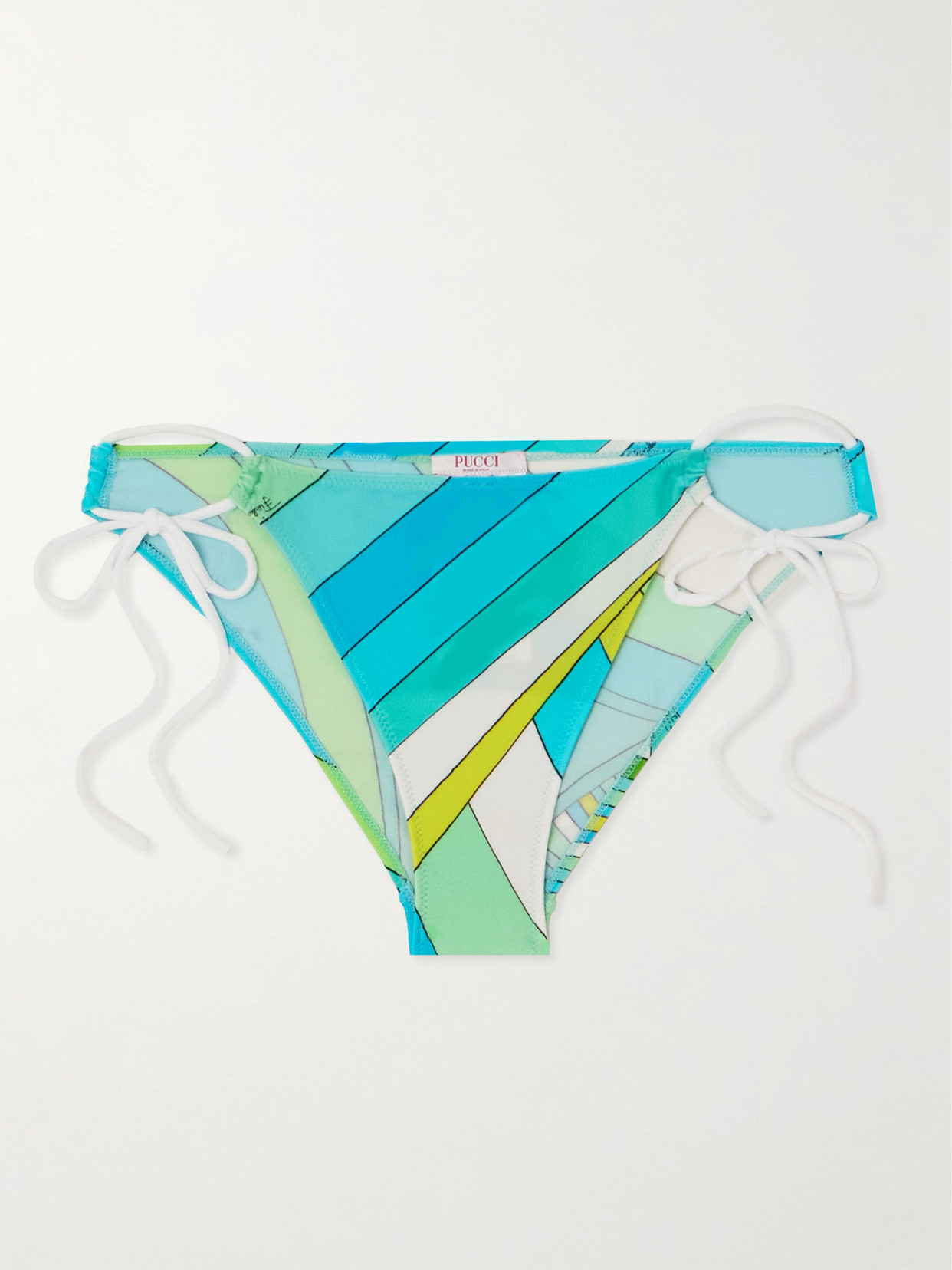 Pucci Iride Printed Bikini Briefs In Blue