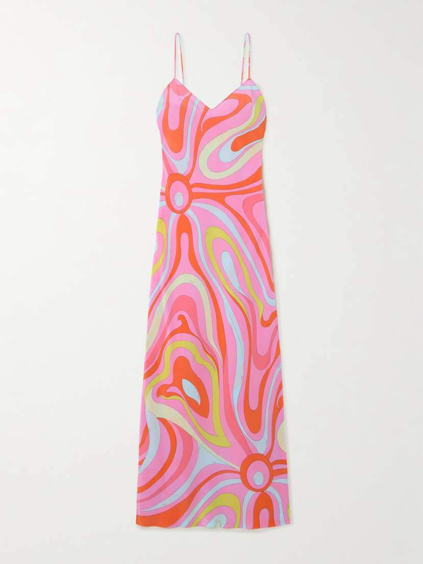 PUCCI Printed Silk Crepe De Chine Maxi Dress