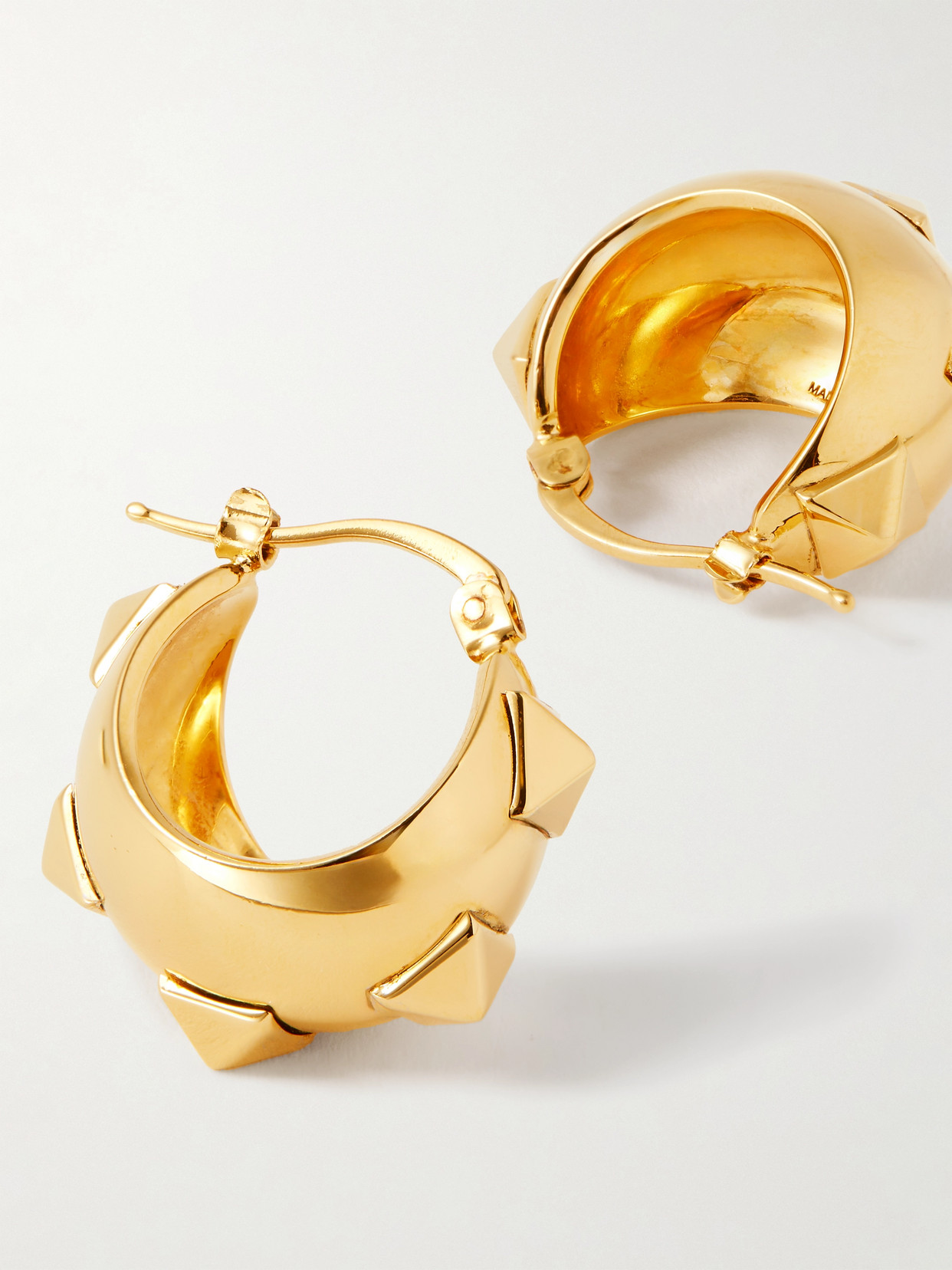 Valentino Rockstud Wispy Gold-tone Hoop Earrings In Unknown