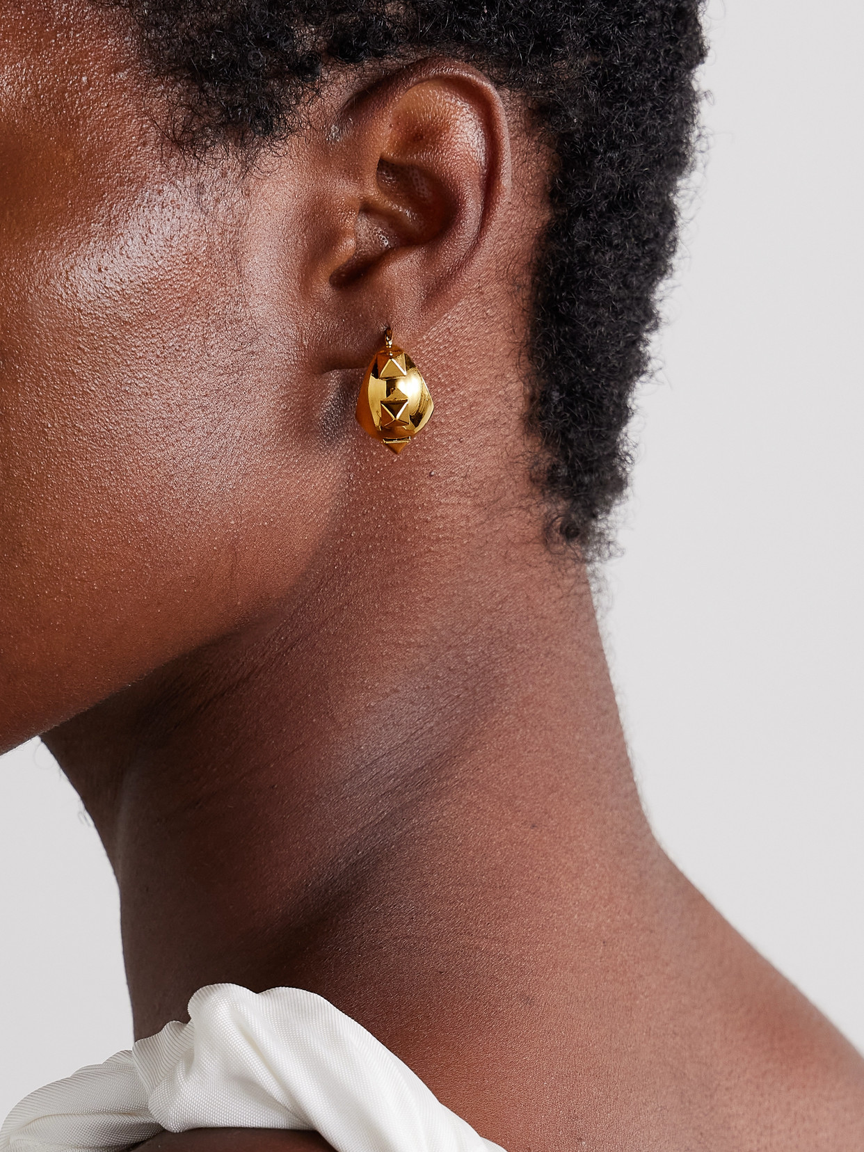 Valentino Rockstud Wispy Gold-tone Hoop Earrings In Unknown