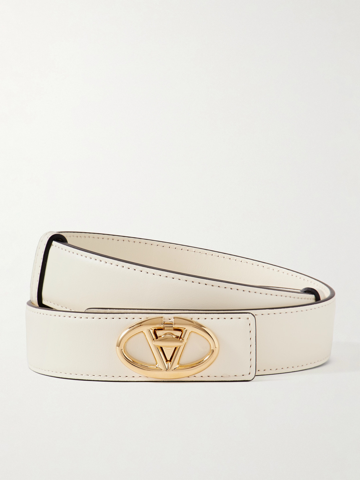Valentino Garavani - Vlogo Leather Belt - Ivory