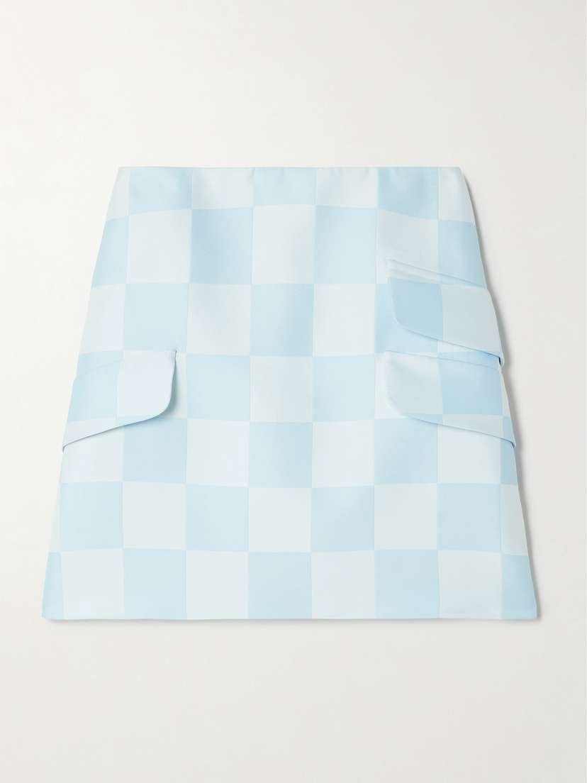 Versace Checked Satin Mini Skirt