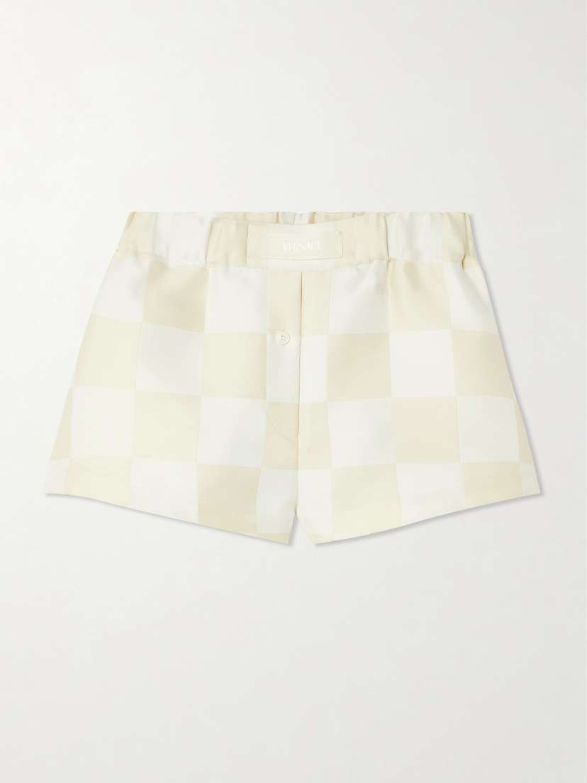 Versace Checked Satin Shorts