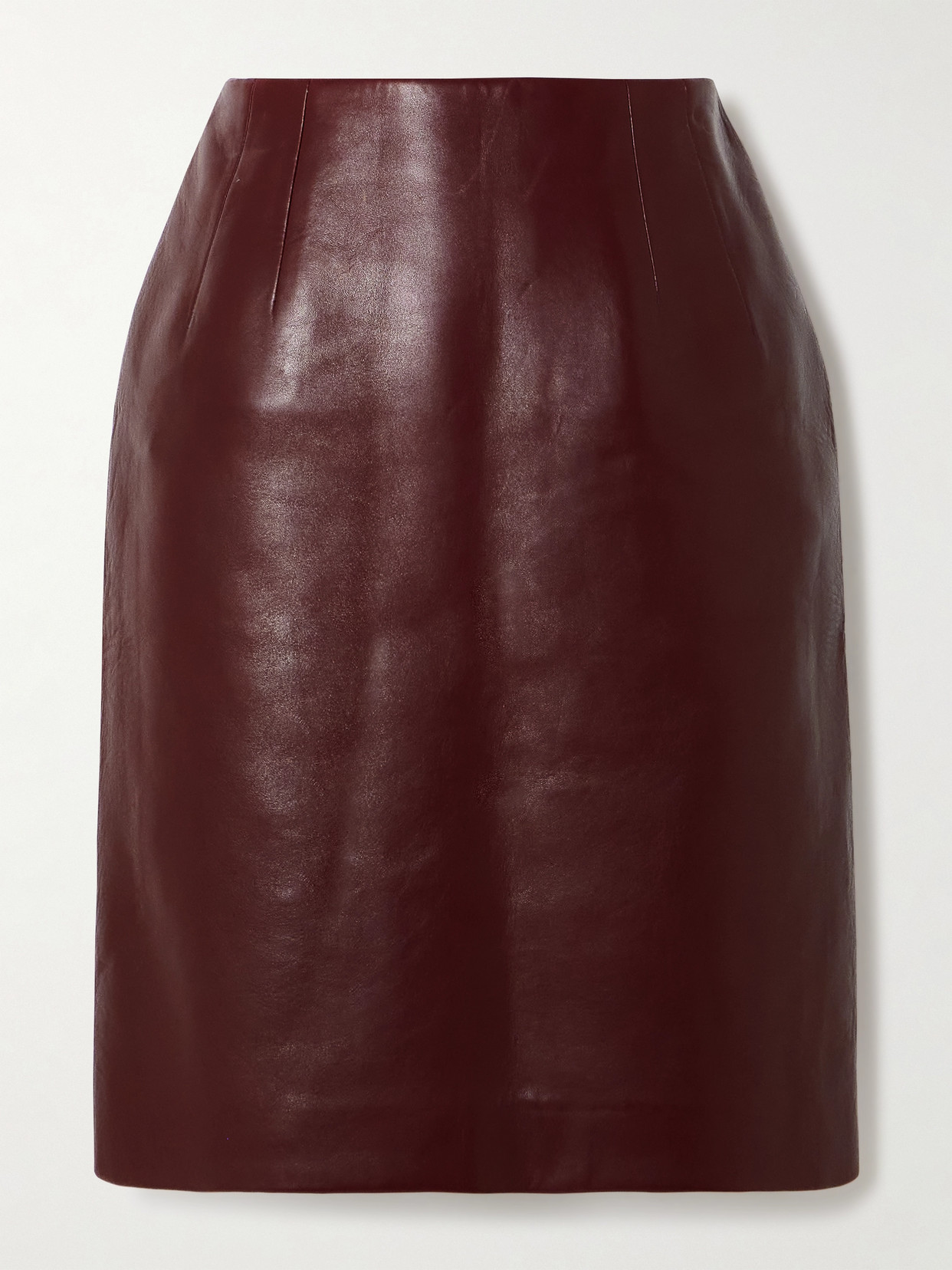 Versace Leather Mini Skirt In Burgundy