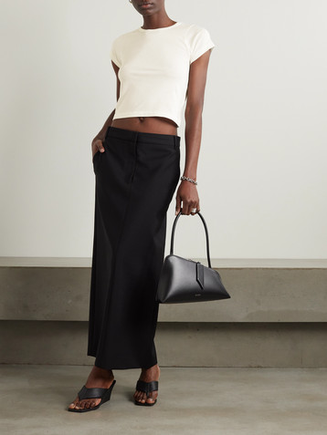 ÉTERNE Short Sleeve Baby Tee cropped cotton and modal-blend jersey T-shirt