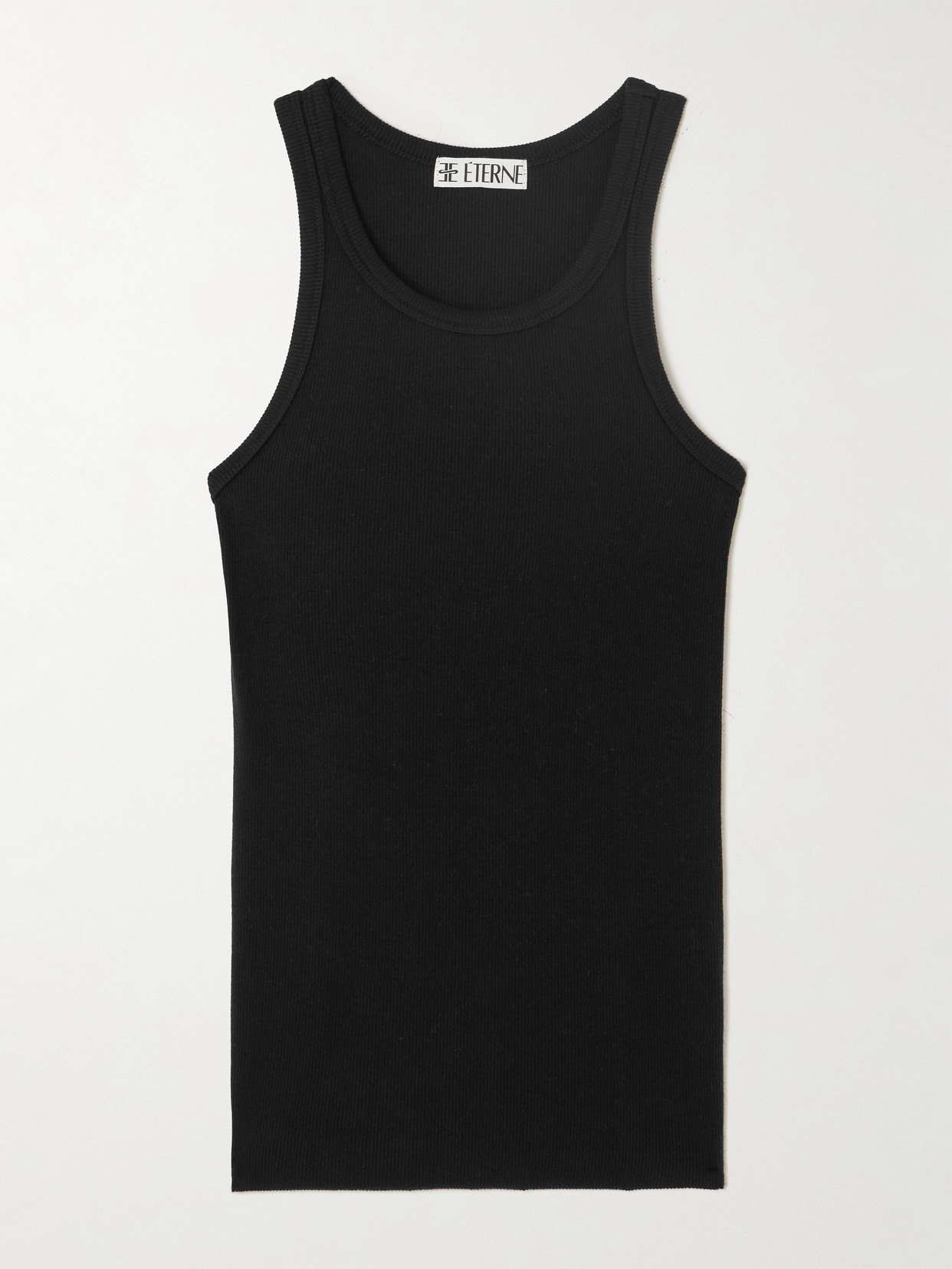 Shop Éterne Ribbed Stretch-jersey Tank In Black