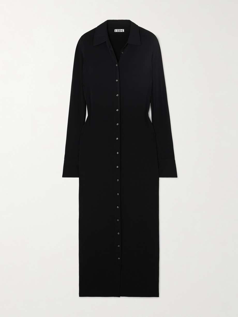 georgia matte-jersey maxi shirt dress