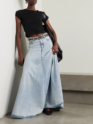 ÉTERNE Short Sleeve Baby Tee cropped cotton and modal-blend jersey T-shirt
