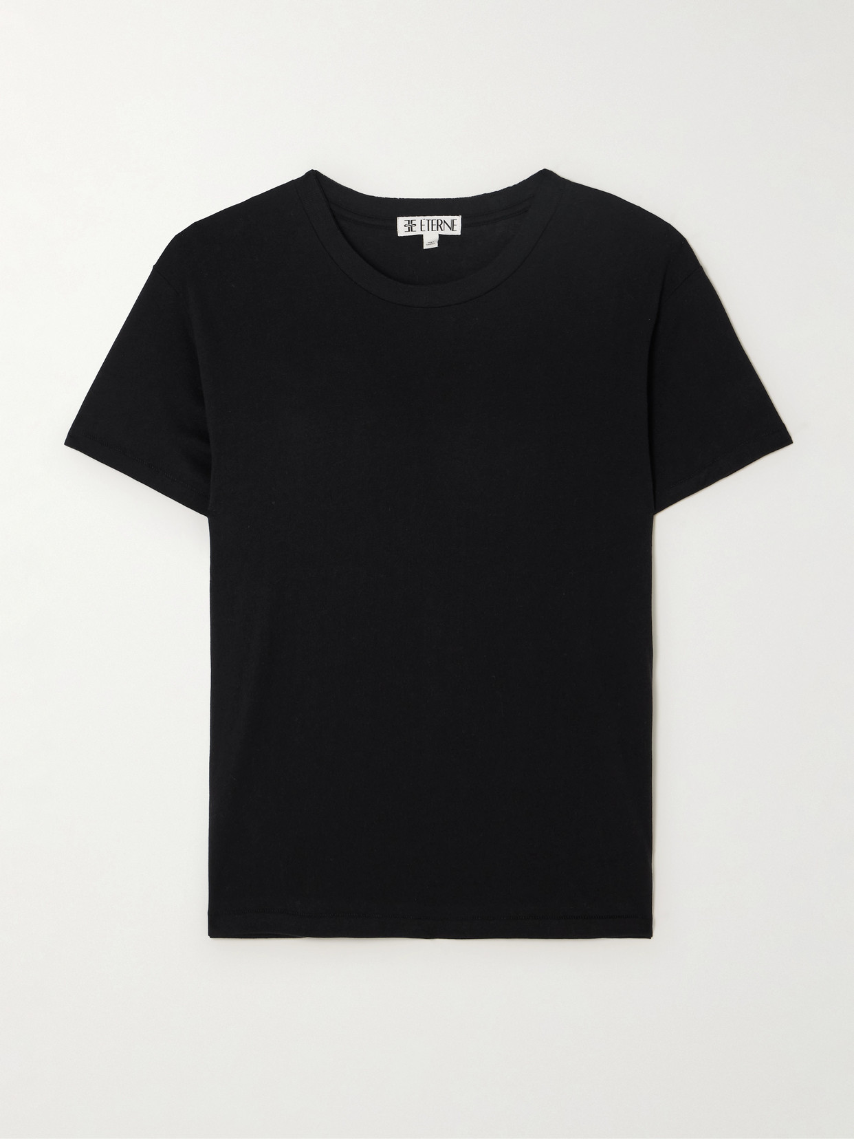 ÉTERNE - Short Sleeve Boyfriend Tee Cotton And Modal-blend Jersey T-shirt - Black
