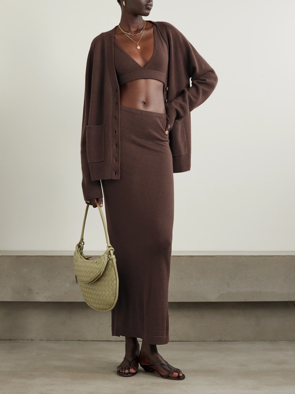 Éterne Brown Emma Maxi Skirt In Brown