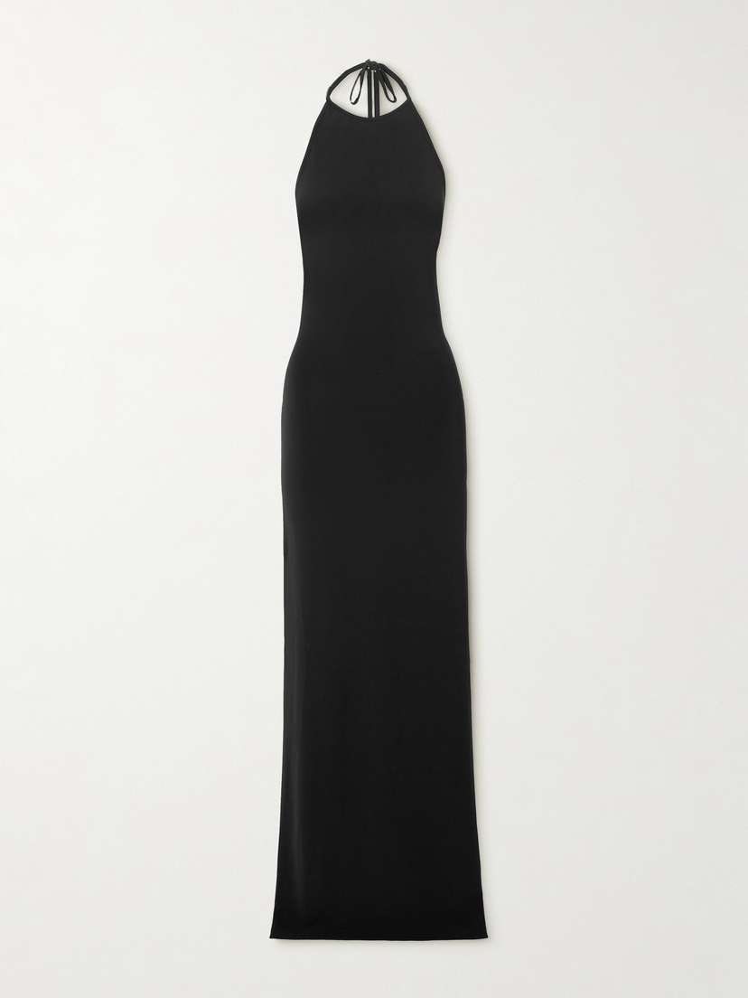 ÉTERNE Valery Matte-jersey Halterneck Maxi Dress