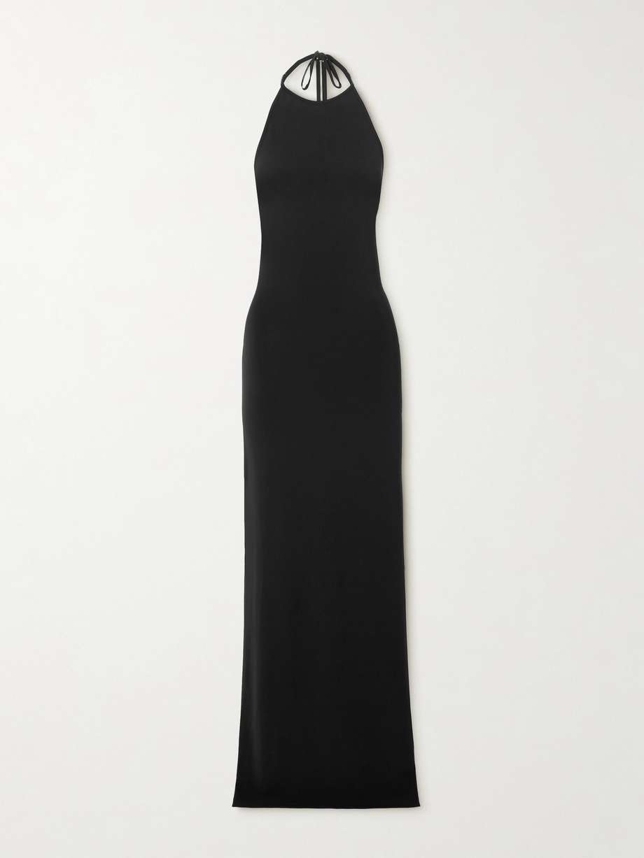 valery matte-jersey halterneck maxi dress