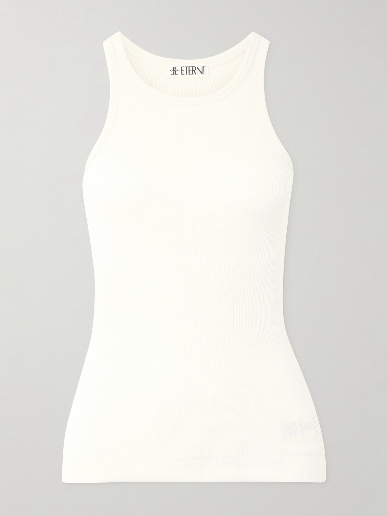 Shop Éterne Ribbed Stretch-jersey Tank In Cream