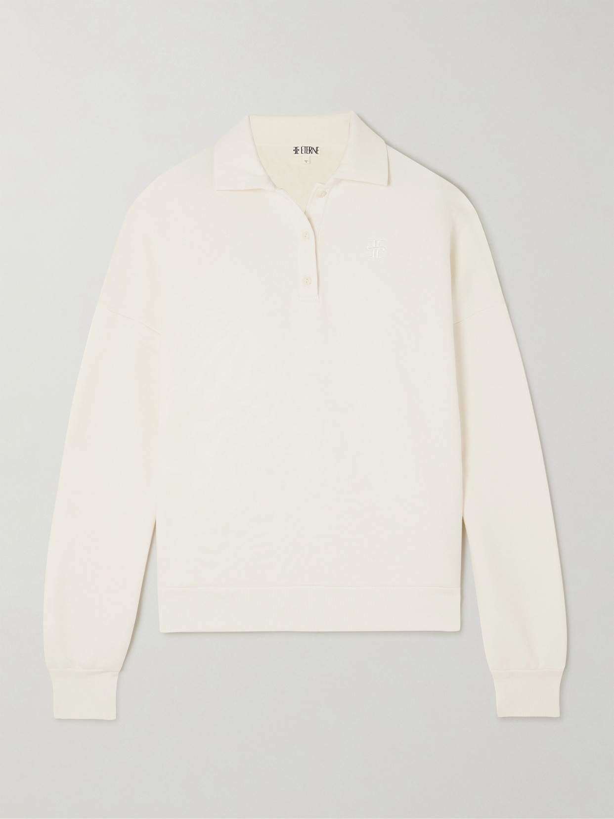 Éterne Embroidered Cotton And Modal-blend Terry Sweatshirt In Cream