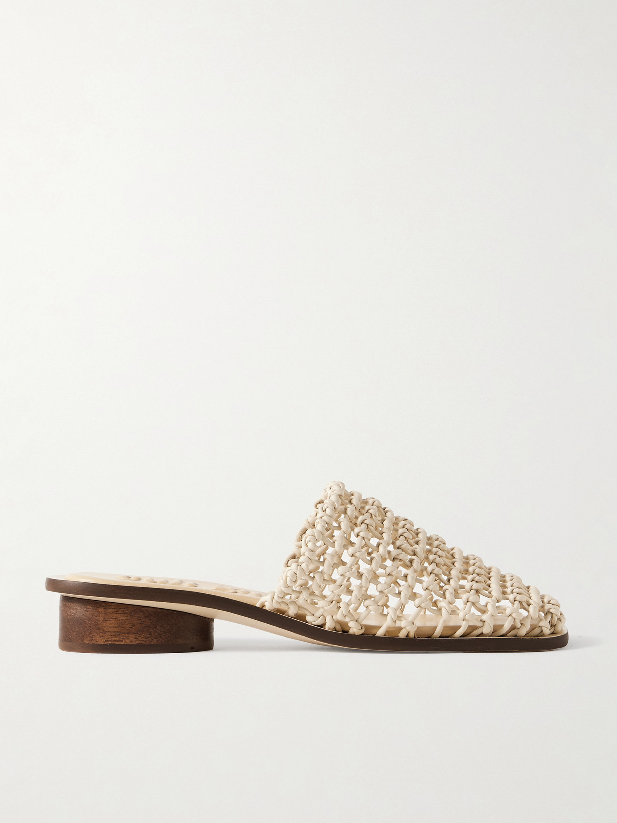 Cult Gaia - Merida Woven Leather Mules - Off-white