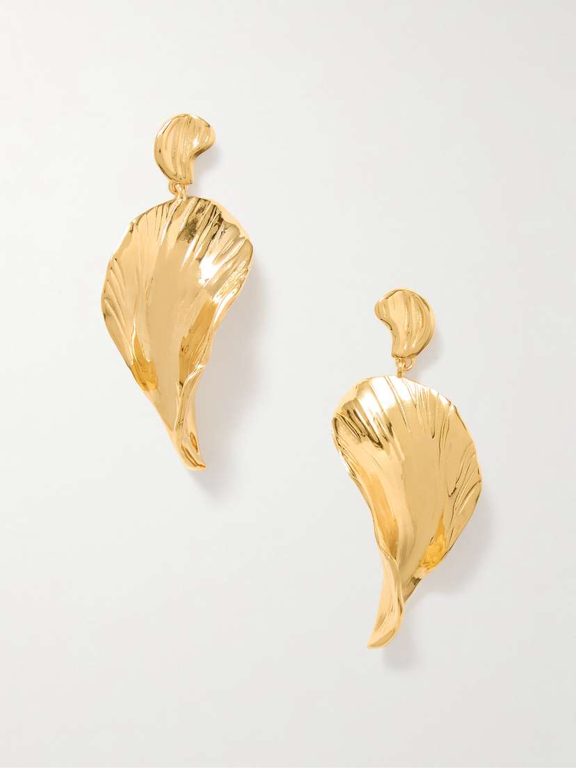 Oscar de la Renta Petal Gold-tone Earrings