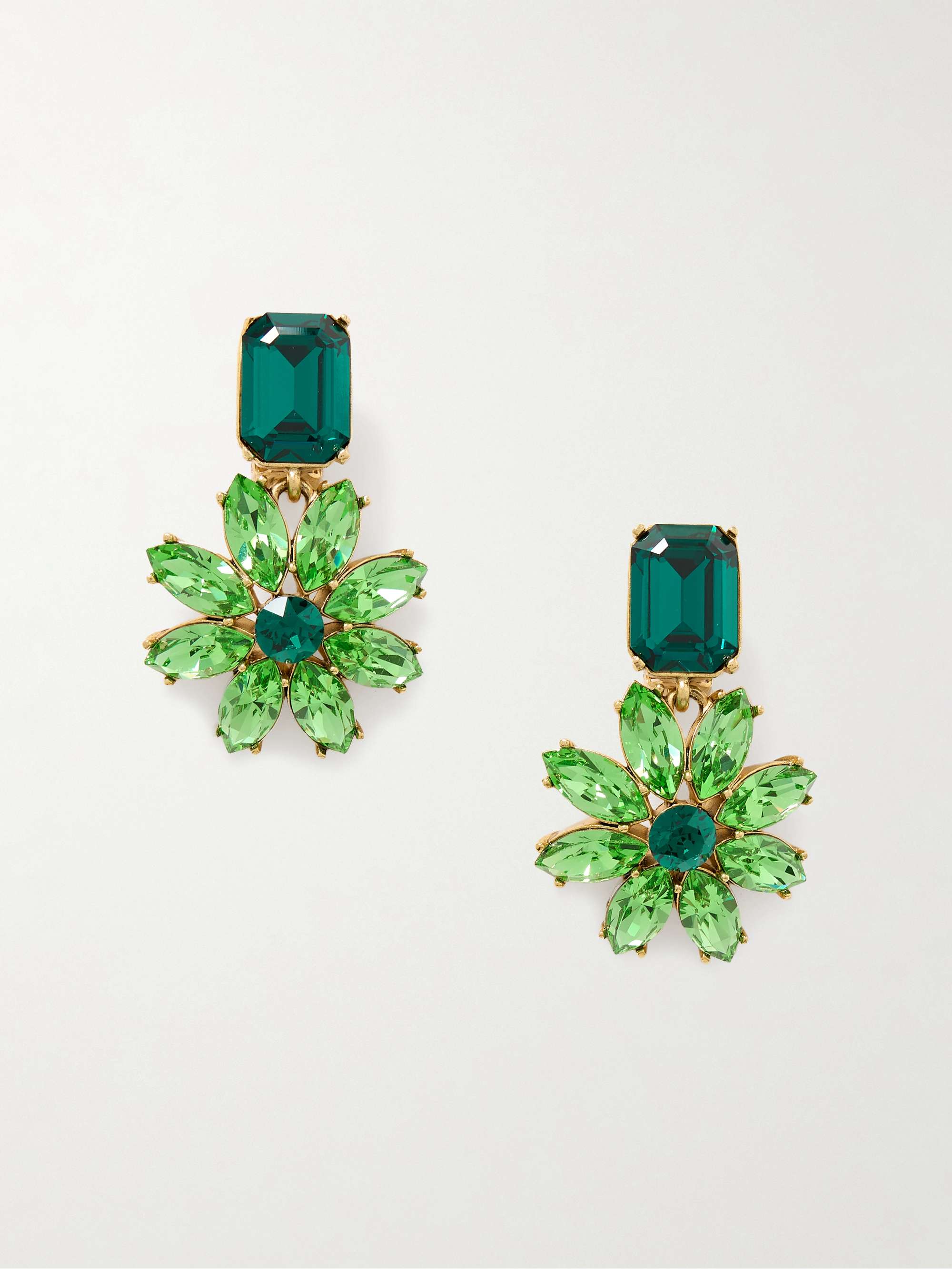 Oscar de la renta green earrings on sale