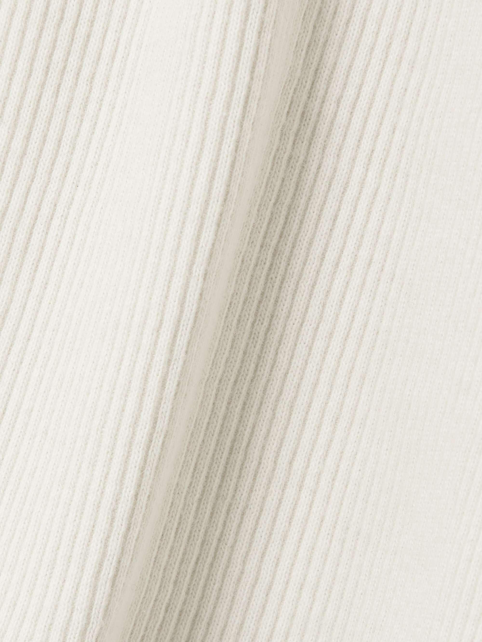 SKIMS Cotton Collection cropped ribbed cotton-blend jersey tank - Light Heather Grey