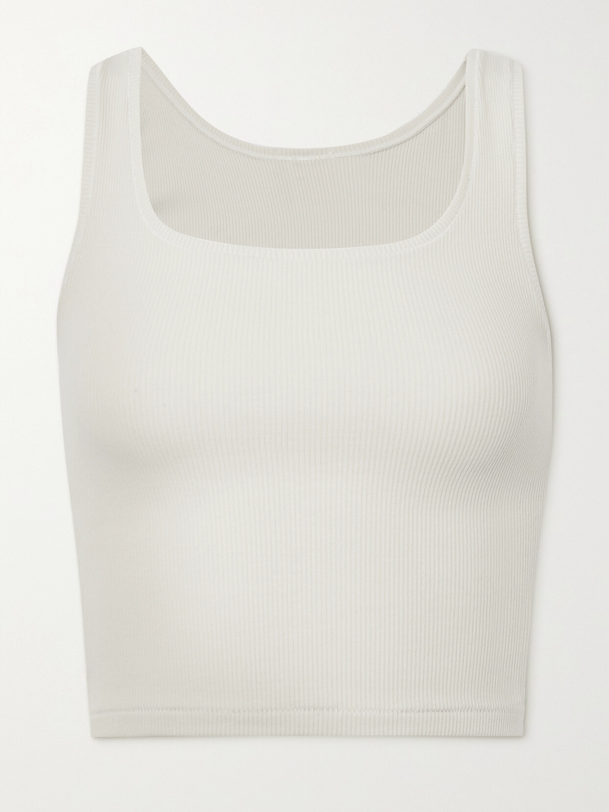 Skims Ribbed Cotton-blend Jersey Tank In White